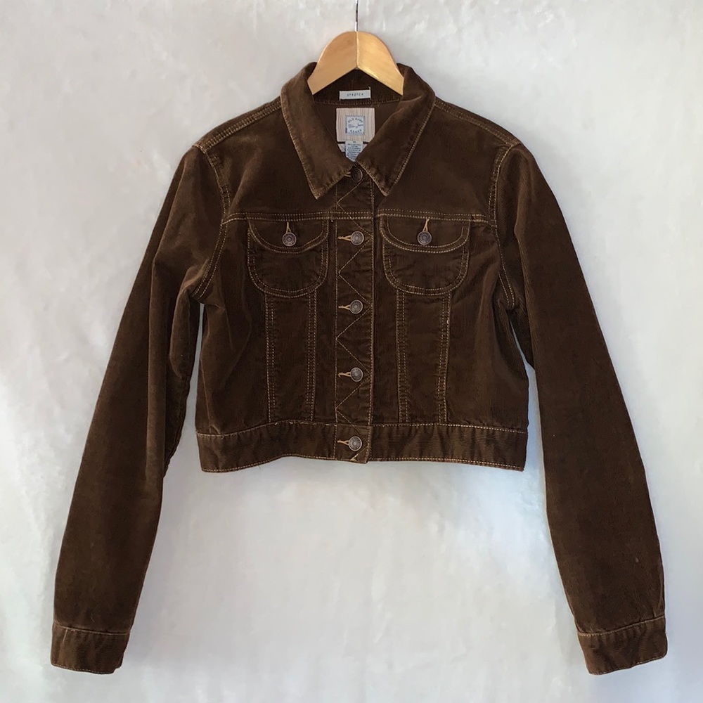 Old Navy Blue Jeans Brand Vintage Brown Corduroy Jean Style Jacket Size M